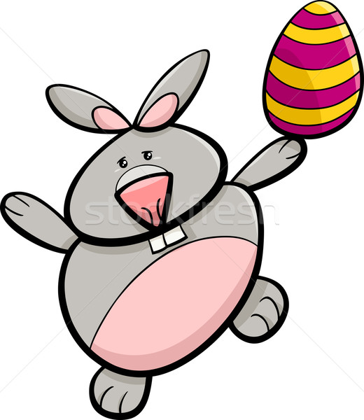 Bunny easter egg cartoon illustratie Easter Bunny gekleurd Stockfoto © izakowski