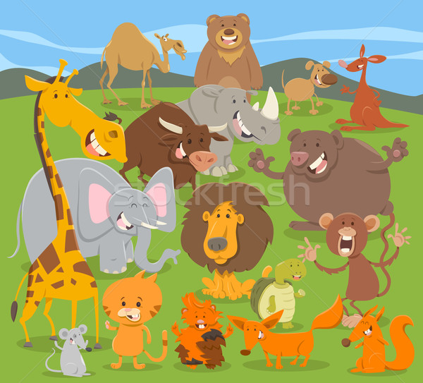 Cute zwierząt grupy cartoon ilustracja Zdjęcia stock © izakowski