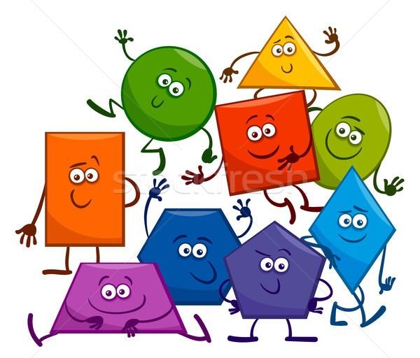 Cartoon Basic Geometric Shapes Characters Stock photo © izakowski