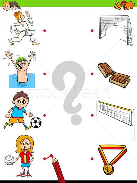match children characters and sport activities game Stock photo © izakowski