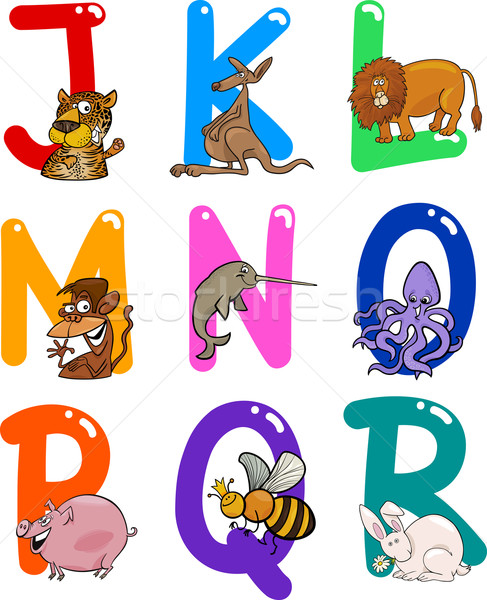 Ilustração Criativa Vetorial Infantil Alfabeto Animal Para Macaco Com  Estilo imagem vetorial de hijaznahwani© 423120178