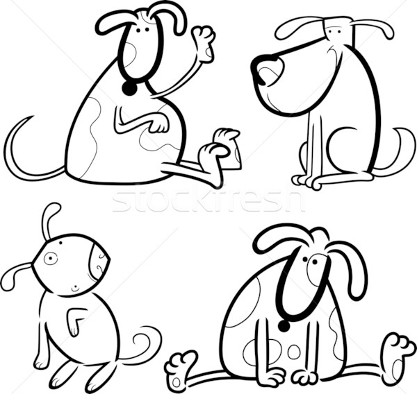 ストックフォト: 犬 · 子犬 · 漫画 · 実例 · 4 · かわいい