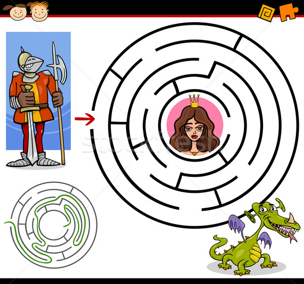 Foto d'archivio: Cartoon · labirinto · labirinto · gioco · illustrazione · istruzione