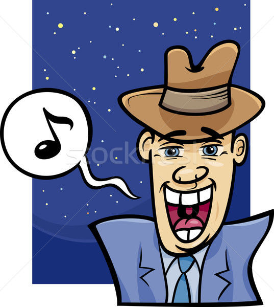 singing man cartoon illustration Stock photo © izakowski