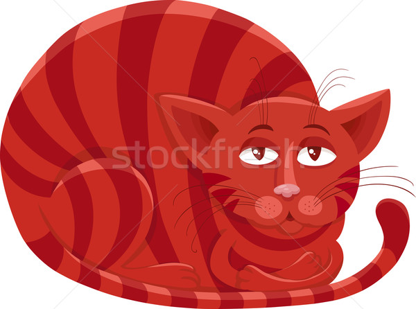 Foto d'archivio: Rosso · cat · carattere · cartoon · illustrazione · divertente