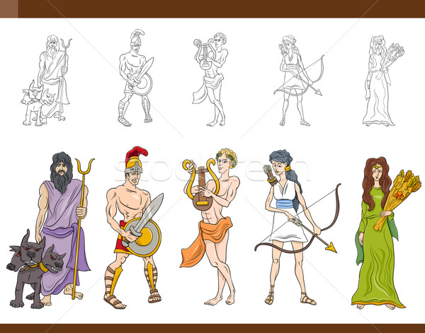 greek gods set illustration Stock photo © izakowski