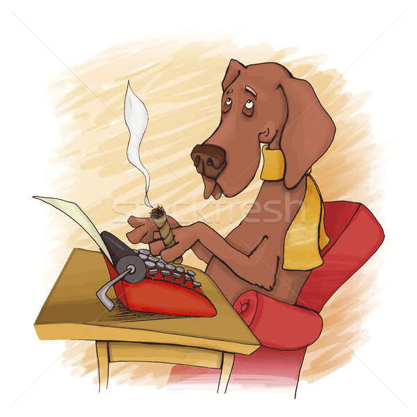 dog writer Stock photo © izakowski