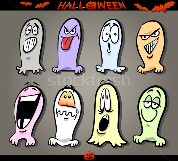 Halloween Ghosts Emoticons Stock photo © izakowski