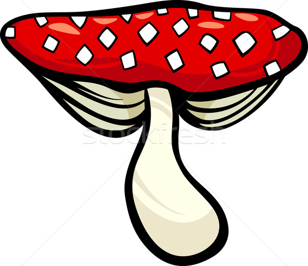 Cogumelo venenoso fungo desenho animado ilustração vermelho veneno Foto stock © izakowski