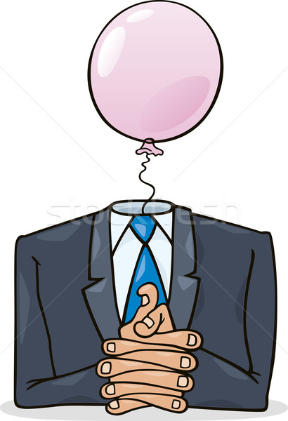 Politiker Karikatur Illustration rosa Ballon Anzug Stock foto © izakowski