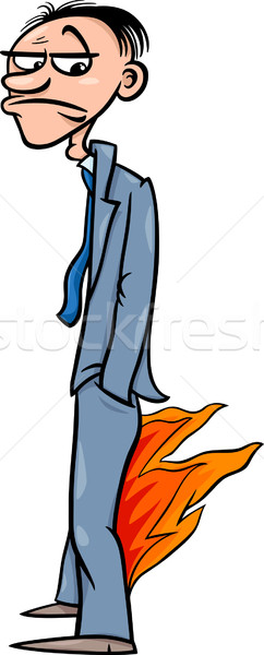 Spodnie ognia powiedzenie cartoon humor ilustracja Zdjęcia stock © izakowski