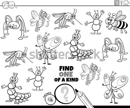 Szett rajz oldal kifestőkönyv illusztráció rovar Stock fotó © izakowski