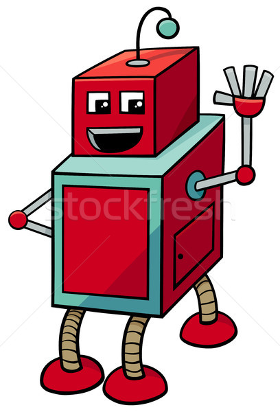 Robot cartoon illustratie science fiction karakter Stockfoto © izakowski