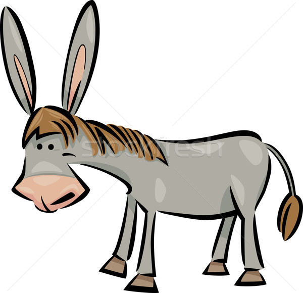 cartoon illustration of donkey Stock photo © izakowski