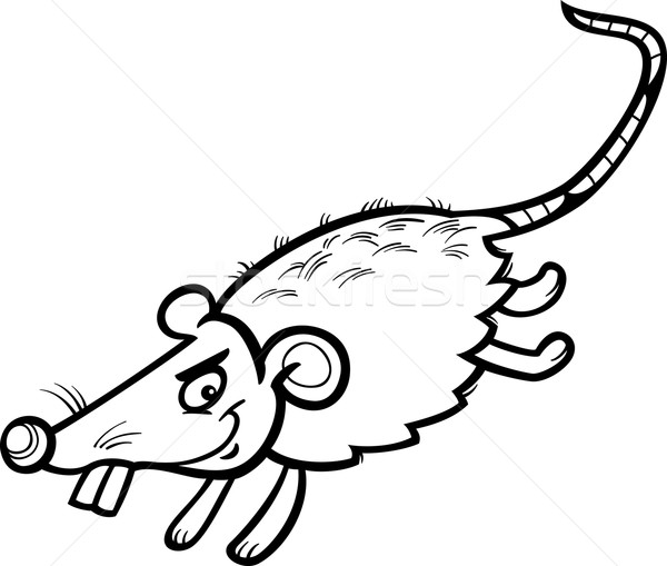 Stock photo: mouse or rat cartoon coloring page