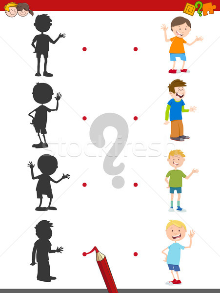 cartoon shadow activity with kids Stock photo © izakowski