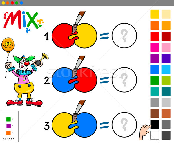 mix colors educational game with clown Stock photo © izakowski