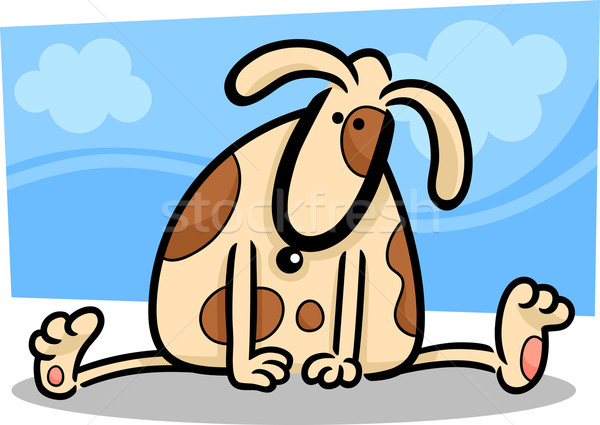 cartoon doodle of funny spotted dog Stock photo © izakowski