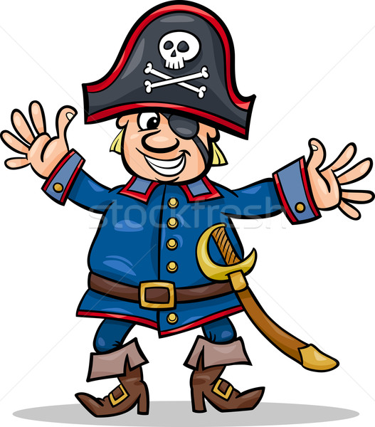 pirate captain cartoon illustration Stock photo © izakowski