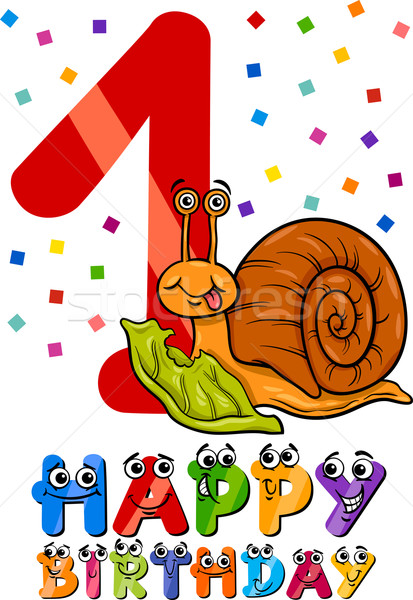 first birthday cartoon design Stock photo © izakowski