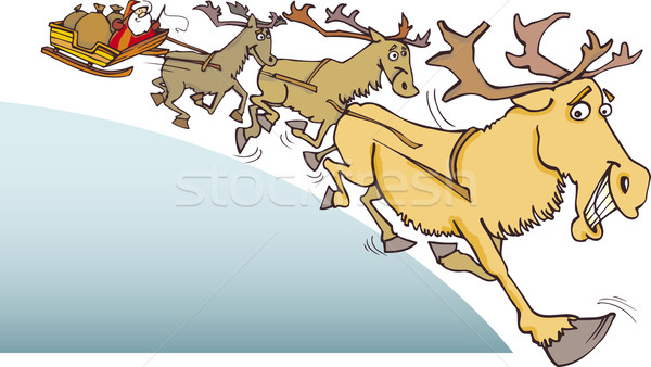 Santa Claus and reindeer Stock photo © izakowski