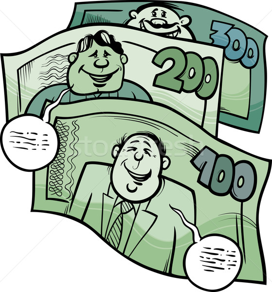 Stock photo: money talks saying cartoon illustration