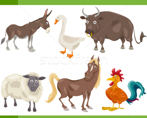 farm animals cartoon set illustration Stock photo © izakowski