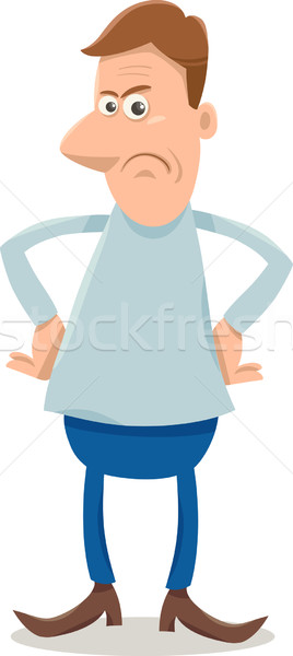 displeased man cartoon illustration Stock photo © izakowski