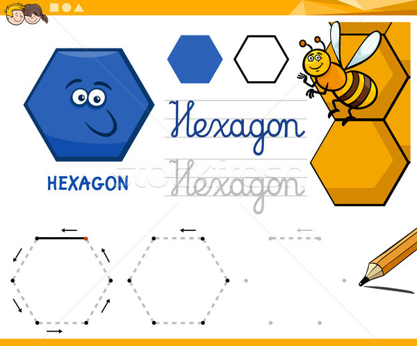 hexagon cartoon basic geometric shapes Stock photo © izakowski