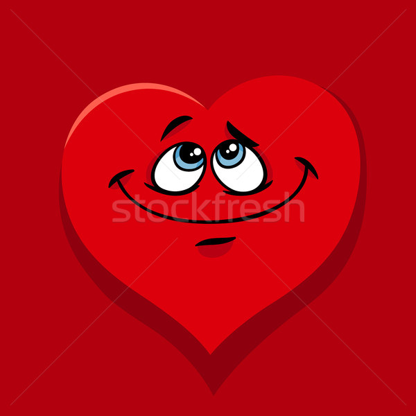 happy heart in love cartoon illustration Stock photo © izakowski