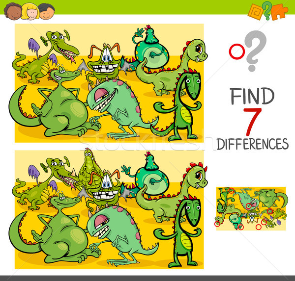 find differences with dragon fantasy characters Stock photo © izakowski