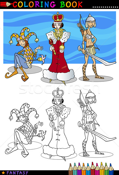 Stock photo: Fantasy characters for coloring
