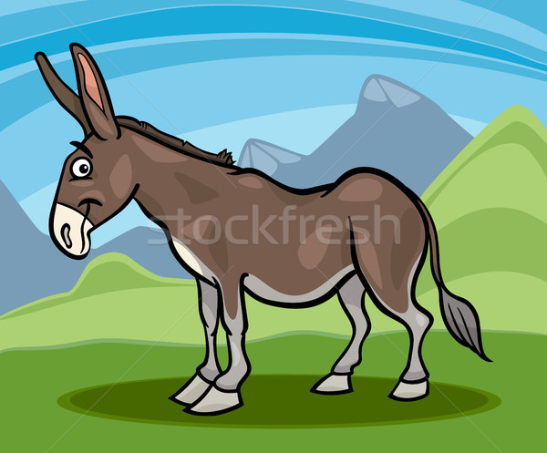 donkey farm animal cartoon illustration Stock photo © izakowski
