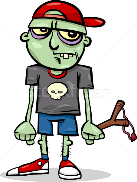 Halloween zombie kid cartoon illustratie Stockfoto © izakowski