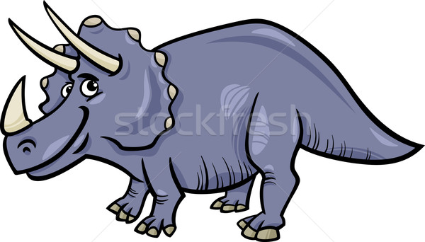 triceratops dinosaur cartoon illustration Stock photo © izakowski