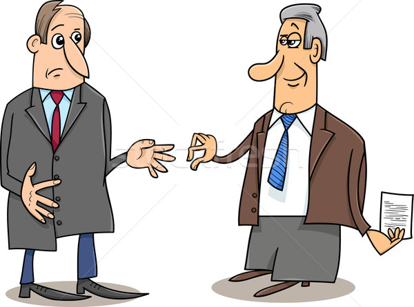 Business Verhandlungen Karikatur Illustrationen zwei Geschäftsleute Stock foto © izakowski