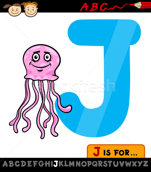 Scrisoare meduză desen animat ilustrare alfabet Imagine de stoc © izakowski