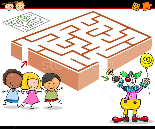 Cartoon labyrinthe labyrinthe jeu illustration éducation [[stock_photo]] © izakowski