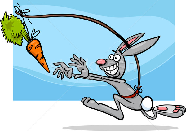 Zanahoria Cartoon humor ilustración proverbio Foto stock © izakowski