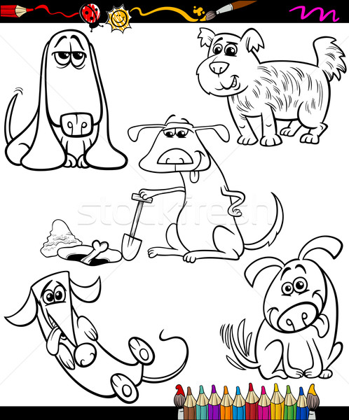 dogs set cartoon coloring book Stock photo © izakowski