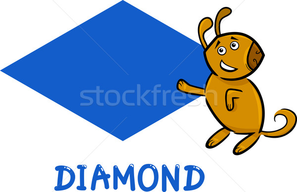 diamond shape with cartoon dog Stock photo © izakowski