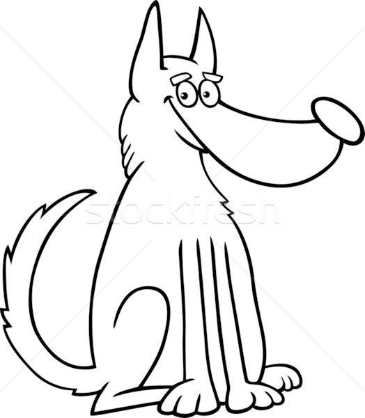 mongrel dog cartoon for coloring Stock photo © izakowski