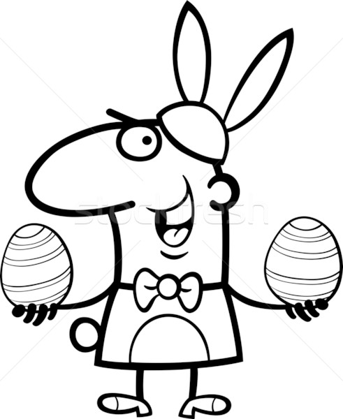 man in easter bunny costume cartoon Stock photo © izakowski