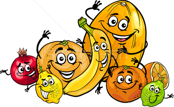 citrus fruits group cartoon illustration Stock photo © izakowski