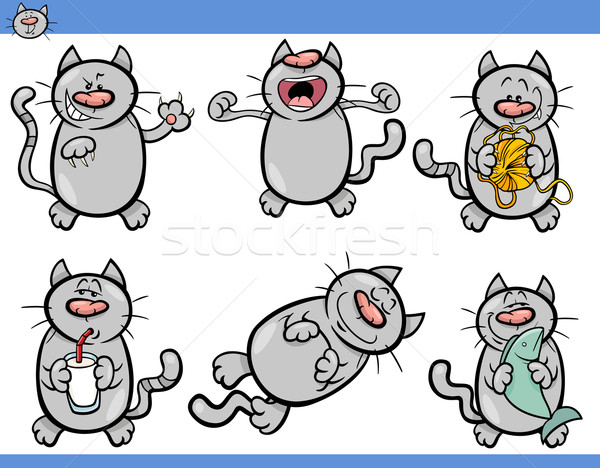 cats set cartoon illustration Stock photo © izakowski