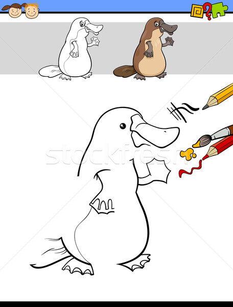 Terminar cor tarefa animal desenho animado ilustração Foto stock © izakowski