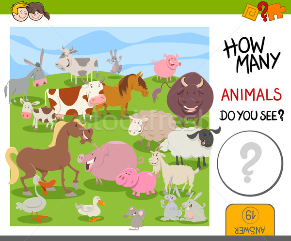 how many farm animals game Stock photo © izakowski