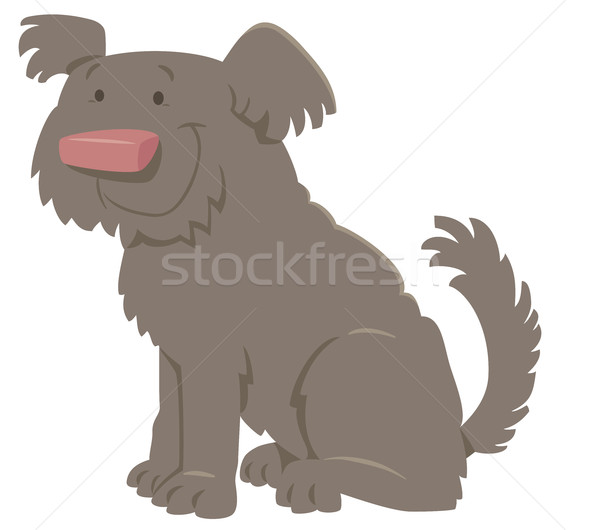 Bonitinho desgrenhado desenho animado cão ilustração animal Foto stock © izakowski