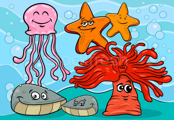 sea life cartoon animal characters Stock photo © izakowski