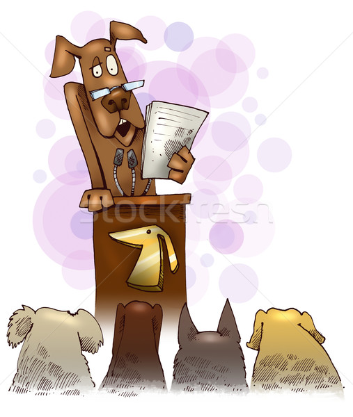 dog giving a speech Stock photo © izakowski